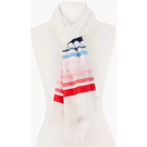 NWT TALBOTS Americana Stripe Oblong Scarf - Picture 7 of 7